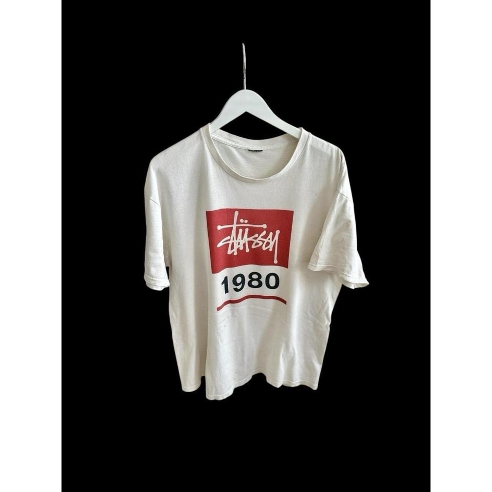 Vintage Stussy Since 1980 T-Shirt Mens Large Spell Out Y2K 90s Skate Distressed